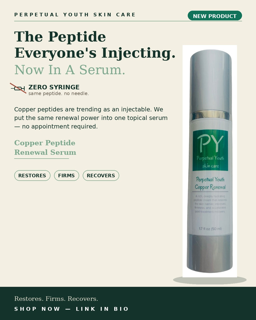 ๐ ๐ฟ Perpetual Youth Peptide Copper Renewal Serum ๐ฟ NO INJECTIONS NEEDED! ๐ฅณ